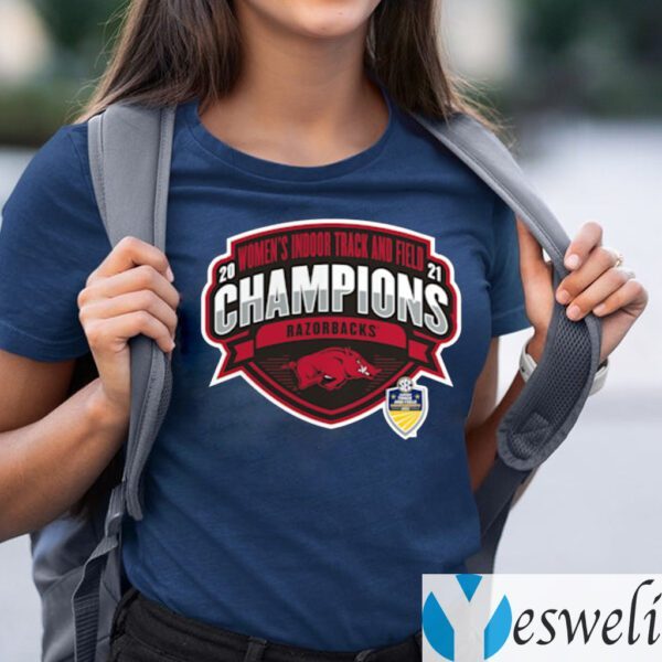 Arkansas Razorbacks 2021 SEC Women's Indoor Track & Field Conference Champions T-Shirts