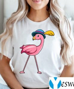 Flamingo with Hat & Feather Shirt