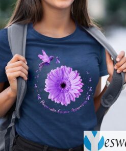 Hummingbird Purple Sunflower Pancreatic Cancer Awareness Shirt