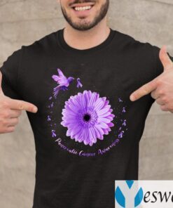 Hummingbird Purple Sunflower Pancreatic Cancer Awareness Shirts