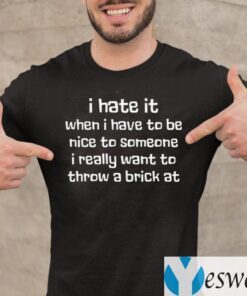 I Hate It When I Have To Be Nice To Someone I Really Want Throw A Brick At Shirt