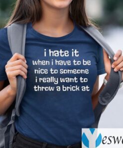 I Hate It When I Have To Be Nice To Someone I Really Want Throw A Brick At Shirts