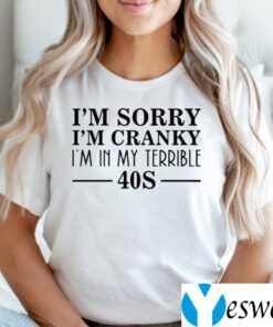 I’m Sorry I’m Cranky I’m In My Terrible 40s TeeShirt