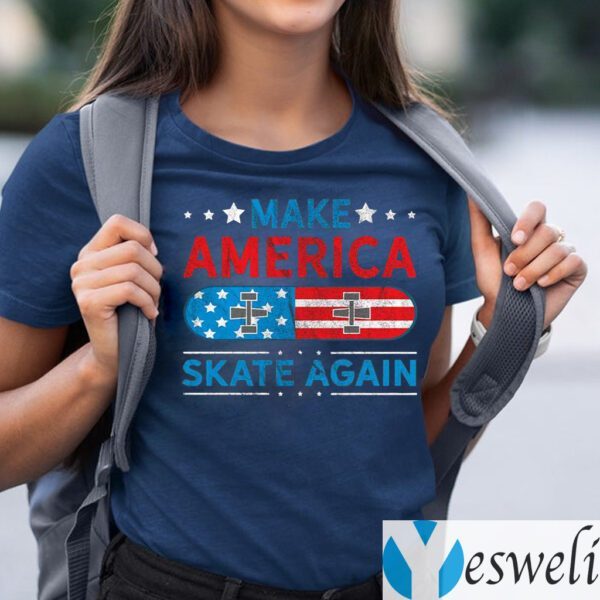 Make America Skate Again US Flag Retro Grunge Shirt