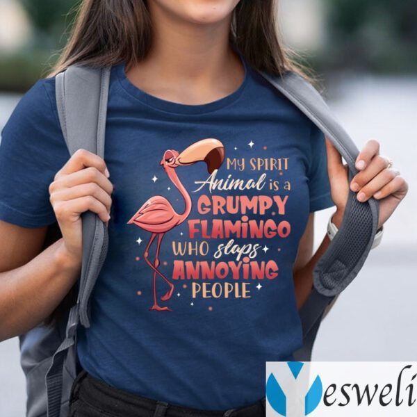 My Spirit Animal Is A Grumpy Flamingo Who Slaps Annoying People T-Shirts