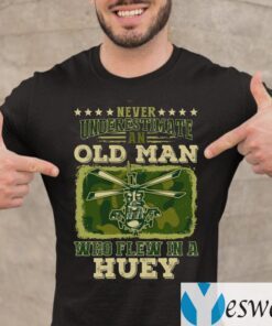 Never Underestimate An Old Man Who Flew In A Huey Vietnam Veteran Shirts