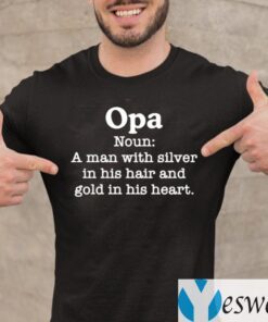 Opa Noun A Man With Silver In His Hair And Gold In His Heart TeeShirts