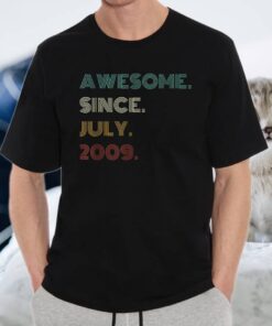 12th Birthday Awesome Since July 2009 12 Year Old Boys Girls T-Shirt