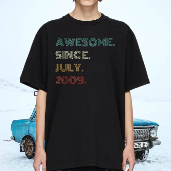 12th Birthday Awesome Since July 2009 12 Year Old Boys Girls T-Shirt