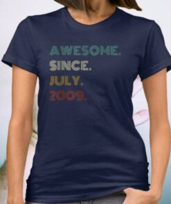 12th Birthday Awesome Since July 2009 12 Year Old Boys Girls T-Shirts