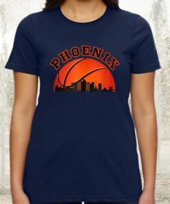 Phoenix AZ Cityscape Retro Sun - Basketball Fans Tee-Shirts