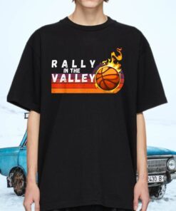 Rally In The Valley Flaming Basketball Phoenix Sunset Retro T-Shirts