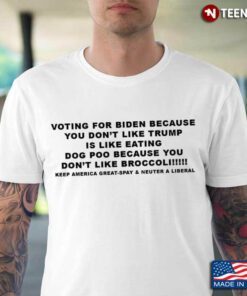 Voting For Biden Because You Dont Like Trump Is Like Eating Dog Poo Because You Dont Like Broccoli