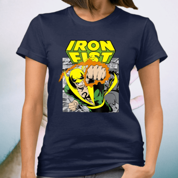 Marvel Iron Fist Retro Comic Panel Art Punch Graphic TeeShirts