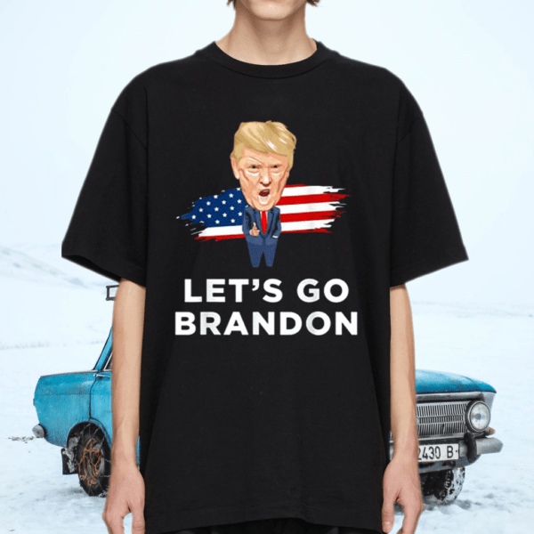 Let's Go Brandon Trump Conservative Anti Liberal US Flag T-Shirt