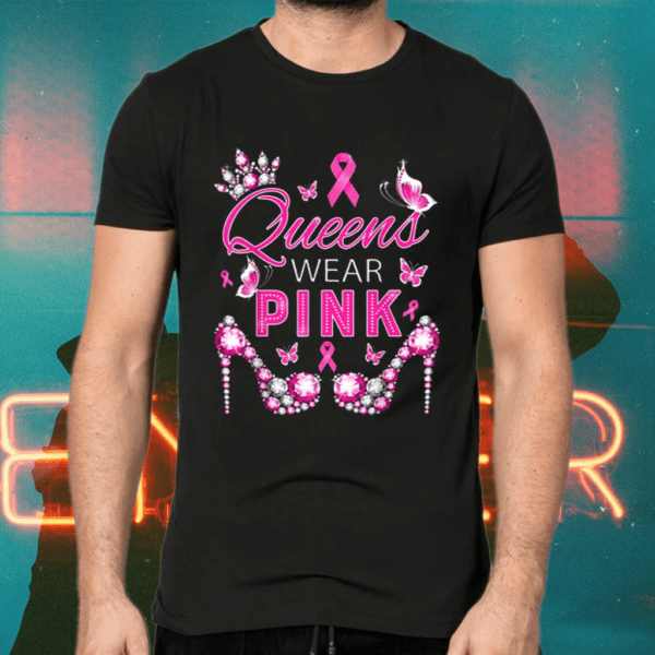 Queens wear pink breast cancer awareness ribbon support girl Shirts