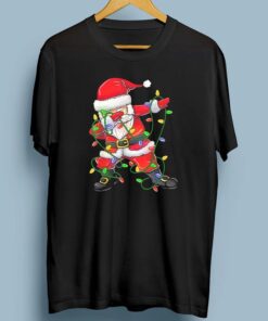 Cute Christmas Dabbing Santa Lights Shirt