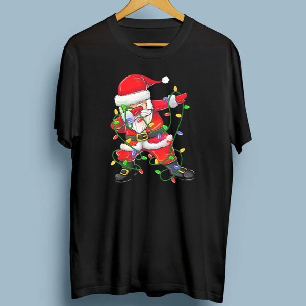 Cute Christmas Dabbing Santa Lights Shirt