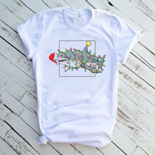 Cute Christmas Shark An Aquatic Holiday Tree Shirt