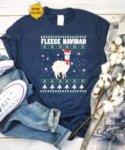 Fleec Navidad Llama Ugly Sweater T-Shirt