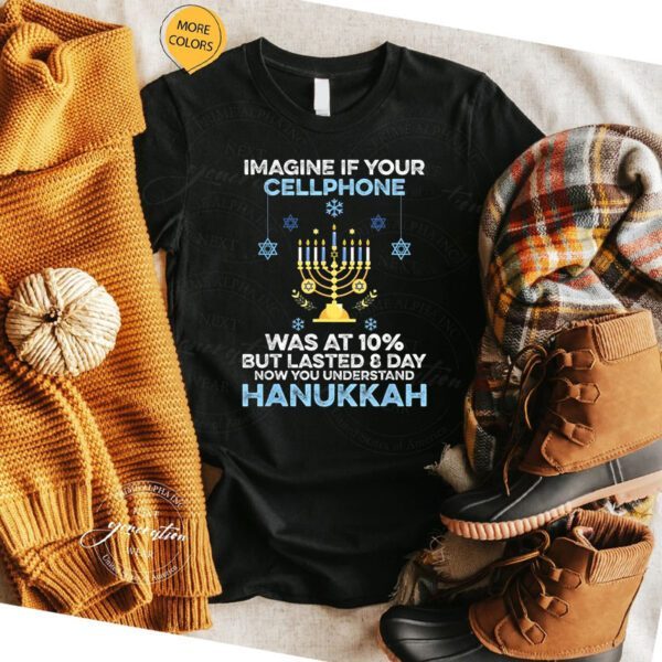 Funny Hanukkah Gifts Cellphone Chanukkah T-Shirt