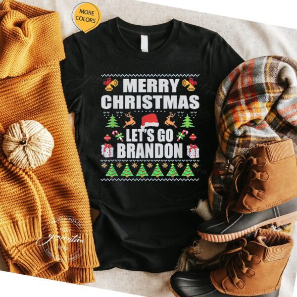 Merry Christmas Let's Go Branson Brandon Ugly Sweater Style T-Shirts
