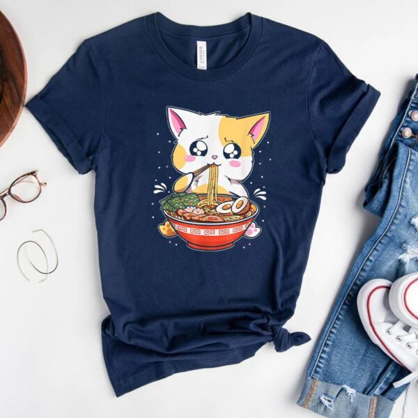 Ramen Eating Cat Kawaii Anime Baka Japanese Shirt