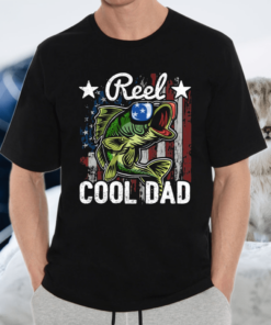 Reel Cool Dad Fishing American Flag Father’s Day Gift TShirt