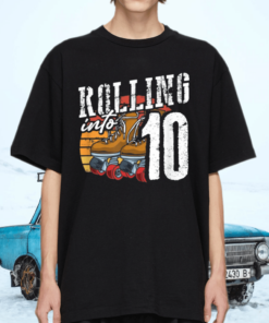 Rolling Into 10 Roller Girl Skating Skate 10Th Shirt