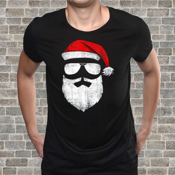 Santa Claus face Sunglasses with Hat Beard Christmas T-Shirts