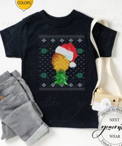 Santa Hat Swinger Upside Down Pineapple Ugly Pattern T-Shirts