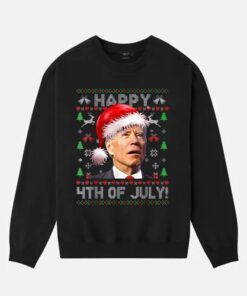 Santa Joe Biden Happy 4th of July Ugly Christmas Sweater T-Shirts