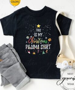 This Is My Christmas Pajama Shirt Funny Xmas Light Tree Gift T-Shirt