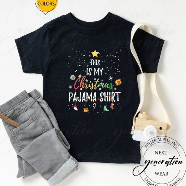 This Is My Christmas Pajama Shirt Funny Xmas Light Tree Gift T-Shirt