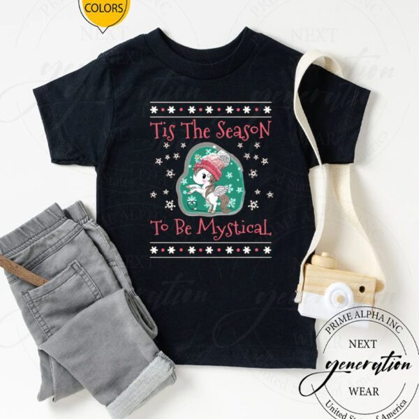 Unicorn Tis The Season To Be Mystical Ugly Christmas Unicorn249 magic T-Shirts