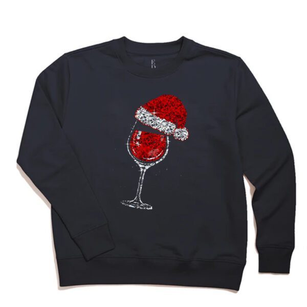 Wine Glasses Santa Hat Christmas Funny Wine Lovers Xmas T-Shirts