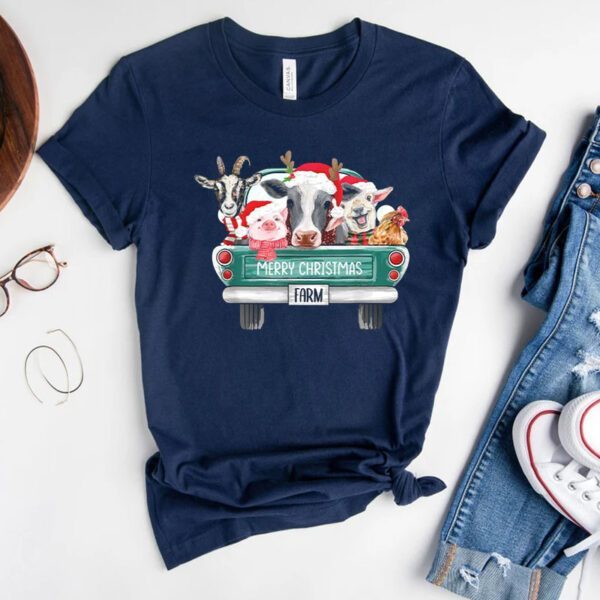 Christmas Farm Animals Truck Santa Hat Family Pajamas Xmas T-Shirts