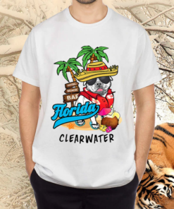 Clearwater Florida Beach Party Bulldog Sunglasses Souvenir Shirts