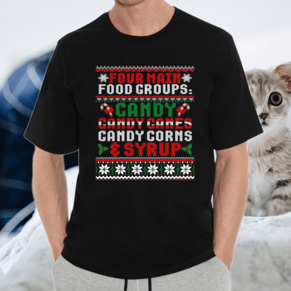 Four Main Food Groups Elf Buddy Christmas Shirt
