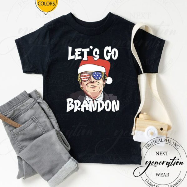 Funny Let's Go Brandon Santa Trump Design T-Shirts