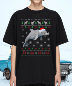 Funny Ugly Sweater Xmas Animals Christmas Dolphin Lover T Shirt