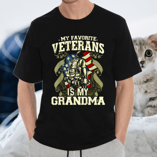 My favorite veteran is my Grandma vietnam Veteran Flag T Shirt
