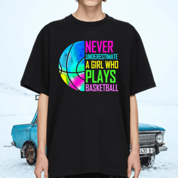 Never Underestimate A Girl Who Plays Basketball Shirt