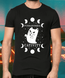 Purranormal Cativity Cat Ghost Fur Cute Ghost Kitty Shirts