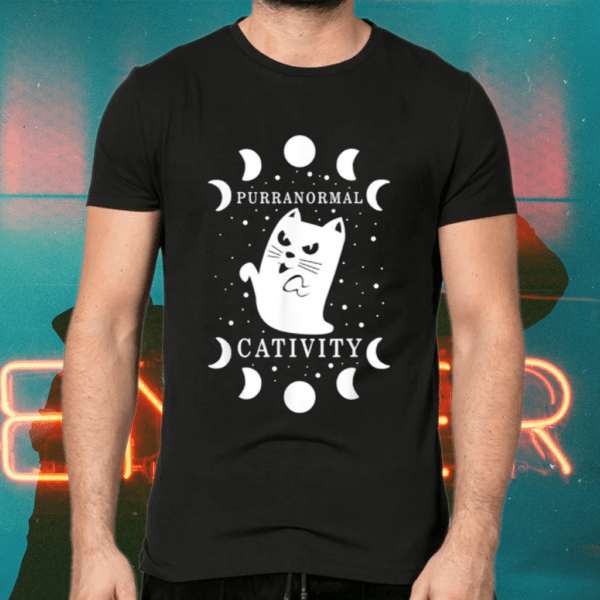 Purranormal Cativity Cat Ghost Fur Cute Ghost Kitty Shirts