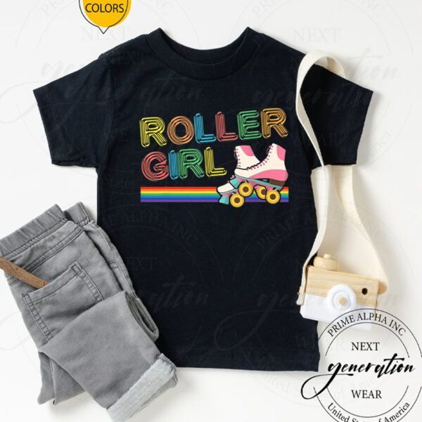 Roller Girl Vintage Seventies 70's Cool Retro Skates Skating Shirt