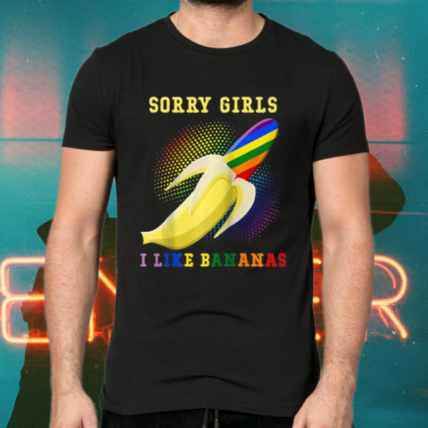 Sorry I Like Banana Rainbow Lgbt Gay Pride Raglan Baseball Tee Shirts