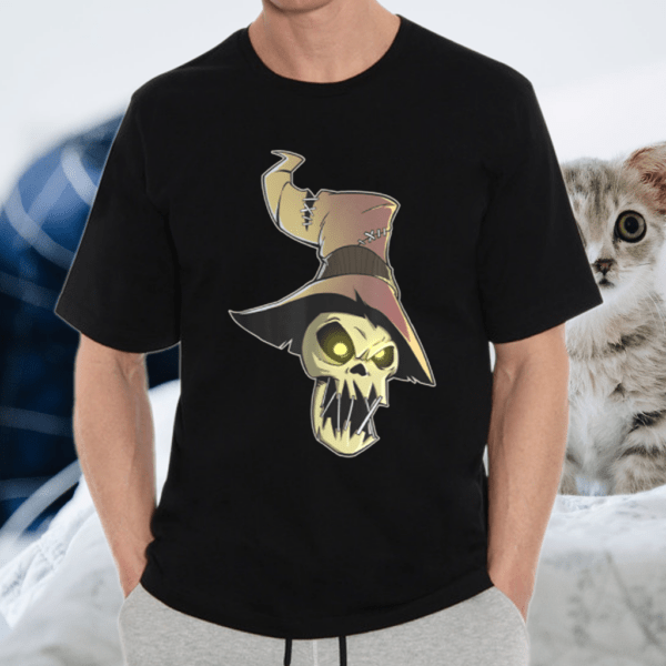 Straw Man Skull Skeleton Head Bones Gothic Halloween Grunge Shirt