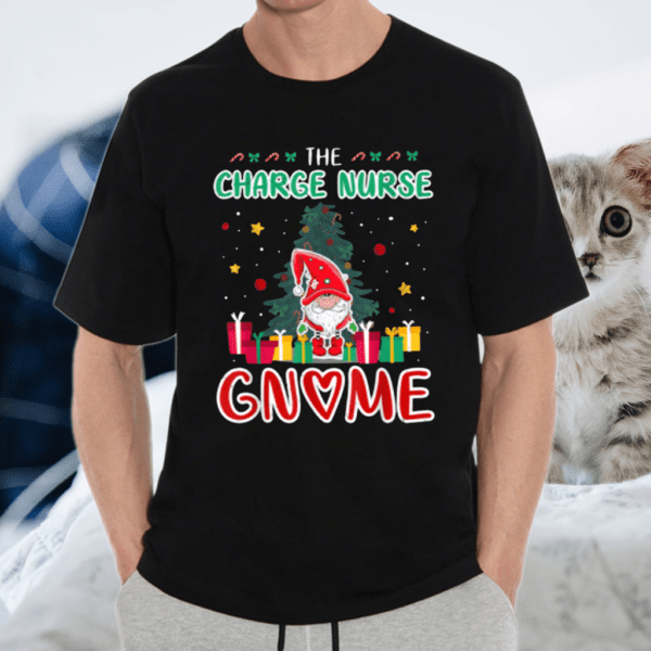 The Charge Nurse Gnome Xmas Tree Group Christmas Matching T Shirt