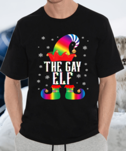 The Gay Elf Matching Family Group Christmas LGBT Pajama T Shirt